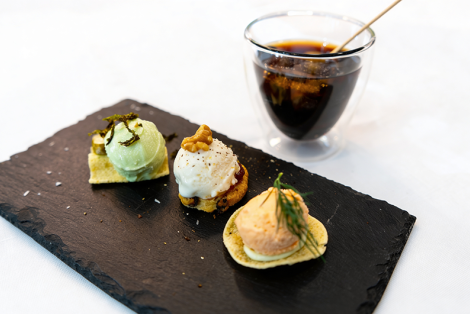 Salted ice cream appetizer